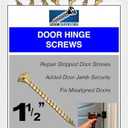 Door Hinge Screws Extra Long #9 x 1-1/2" – Polished Brass Finish Wood Screws – Door Security Screws for Sagging Door Repair, Heavy Duty Steel, 24 Pack Pack Of 2