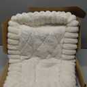 Cloud-Cuddle Cat Window Perch with 4-Sided Bolster, Zipper Design Cushion Window Seat for Window Sill, Sturdy Metal Frame & Easy Assembly Pet Hammock Bed for Indoor Cats (White, Medium)