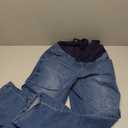 BLENCOT Women's Over The Belly Maternity Ankle Jeans Stretchy Denim Pregnancy Pants with Pockets, Medium