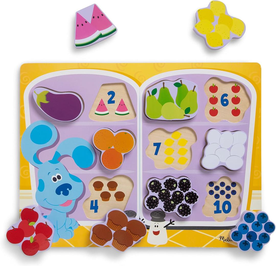 Melissa & Doug Blue's Clues & You! Wooden Chunky Puzzle - Fridge Food (10 Pieces)
