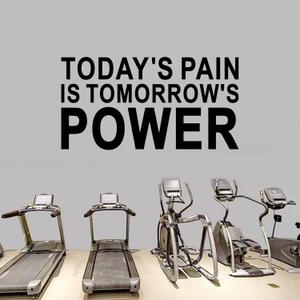Inspirational Quotes Wall Decals for Gym: Motivational Vinyl Art Wall Stickers for Office Garage Classroom School - Todays Pain is Tomorrows Power 28.6" X 15"