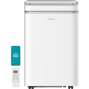 Midea 14,000 BTU ASHRAE (10,000 BTU SACC) Portable Air Conditioner, Cools up to 375 Sq. Ft., with Dehumidifier & Fan mode, Control with Remote, Amazon Alexa & Google Assistant, Easy-to-use and Install