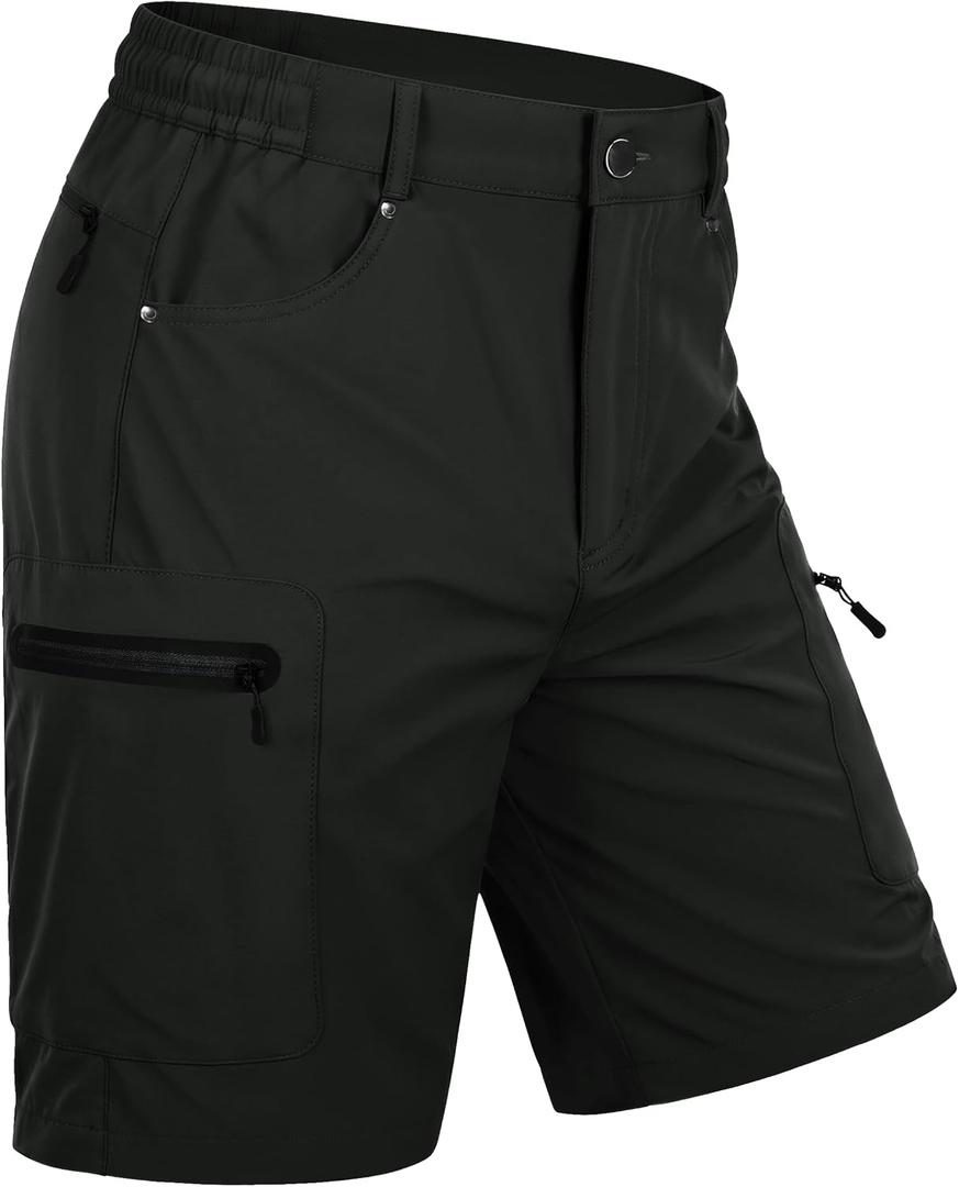 MAGCOMSEN Men's Hiking Cargo Shorts 10" Lightweight Outdoor Work Shorts for Men Travel Casual with 5 Pockets (Black)