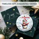 2 x Penguin Christmas Ornament 2025 - Cute Penguin Gifts for Women Men, Animal Ornament for Friends Boys Girls, Ceramic Christmas Ornaments for Tree Decor - Holiday Keepsake & Xmas Gift Exchange Idea