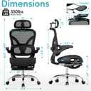 Ergonomic Office Chair, Home Office Desk Chairs with Adjustable Lumbar,Black