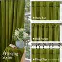 LAMIT Moss Green Velvet Blackout Curtains 84 Inch, Vintage Thermal Insulated Room Darkening Drapes for Living Room Back Tab and Rod Pocket Privacy Window Panels for Bedroom, 2 Panels, 52 x 84 Inch
