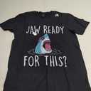 Jaw Ready For This - Funny Shark Lover Ocean Wildlife T-Shirt (Small, Black)