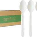 GreenWorks 1000 Heavy-duty Compostable Spoons,BPI Certified 7" Series Large Bulk Disposable Cutlery Spoon