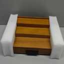 Walnut Wood Cologne Organizer for Men 3 Tier Cologne Stand,Wooden Cologne Holder Display Shelf with Hidden Compartment and Drawer,Perfume Organizer Great Gift for Men