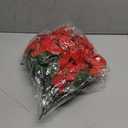 Hotop 8 Bundles Christmas Glitter Poinsettia Artificial Bushes 12.6 Inch Poinsettia Flowers Bushes Christmas Decorations Ornaments for Indoor Outdoor (Red with Gold Edge)