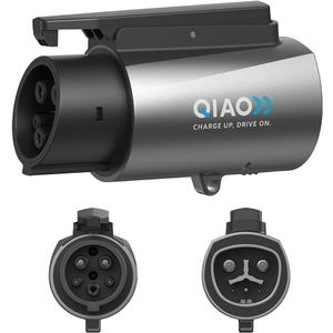 QIAO Fit for Tesla to J1772 Charger Adapter, Up to 80A 250V - NACS to J1772 EV Adapter for Charge J1772 EVS at Tesla AC Charger Station Only, Silver-Plated Efficient Charging Design