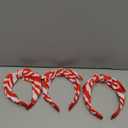 3 Pcs Christmas Headbands for Women Candy Knotted Striped Headband Rabbit Ear Hairband for Women and Girl Hair Accessories (Red,White) (1 Count (Pack of 3))