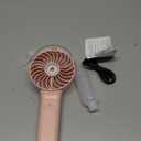 MORECORE Portable Misting Fan, 180 Foldable Handheld Personal Fan with Mist Spray, 3 Adjustable Wind Speeds, USB Rechargeable for Travel Outdoors Makeup Camping Home Office (Pink)