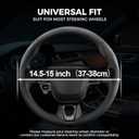 West Llama 3 Piece Leather Steering Wheel Cover, 14.5 Inch 3 Pc Auto Car Steering Wheel Cover Universal Fit for Cars, SUVs (Black)