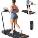 THERUN Walking Pad, 2 in 1 Foldable Treadmills for Home, 2.5HP Under Desk with Handle Bar, 16" Widened Running Belt, with Remote Control (Silver)