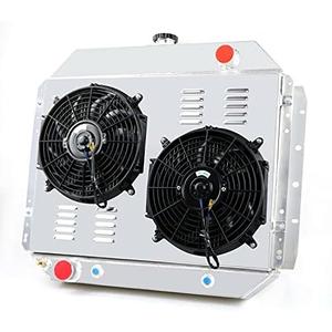 Cubauto 4 Row Core Radiator for 1966-1979 Ford F100 F150 F250 F350 Pickup Truck Brocon 1967 1967 1969 1970 1971 1972 1973 1974 1975 1976 1977 1978 All Aluminum Downflow Radiator+2X12" Fan W/Shroud
