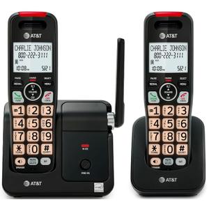AT&T EL2131-21 2-Handset DECT 6.0 Cordless Phone with Call Blocker (50 Numbers), Caller ID, Speakerphone, Backlit Display & Keypad - Black