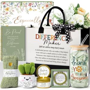 Thank You Gifts for Women, Administrative Professional Day Gifts, Employee Appreciation Office Gift for Coworkers Farewell Thank You Gift Basket for Boss Teacher Nurse Employees w/ Canvas Tote Bag