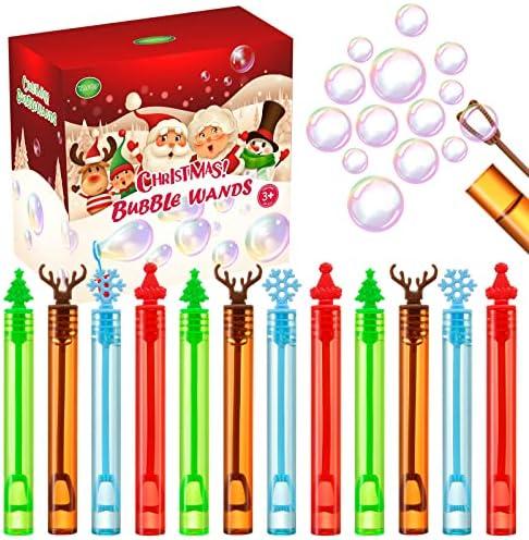 20 Pack Christmas Bubble Wands, Mini Bubble Toys for Christmas Party Favors, Novelty Supplies, Christmas Toys for Girls Boys Kids Classroom Rewards Sock Fillers Gifts