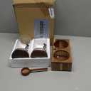 Yangbaga Glass Coffee Container with Wooden Shelf,245OZ Coffee and Sugar Container Set,Coffee Canisters with Airtight Lids and Scoop,Large Capacity Food Storage Jars for Coffee Beans,Nuts,Tea,Sugar