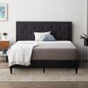 LUCID Twin  Upholstered Platform Bed Frame with Headboard  No Box Spring Needed  Twin Size Charcoal