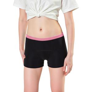 2 x Lictin Period Underwear for Teens Girls, Absorbent Boy Shorts Period Panties Women (Black, XL)