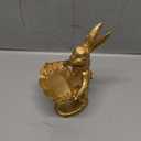 ELLDOO Small Golden Bunny Figurine Jewelry Ring Tray Decorative Serving Rabbit Statue Ornament Animal Sculpture Home Arts Desktop Accessories Table Decor, Standing Bunny