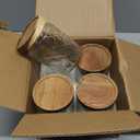 24 OZ Airtight Glass Storage Jar with Bamboo Lid - Vintage Glass Jar Vintage Food Containers Canisters Set for Kitchen Counter & Pantry - Ideal for Sugar, Flour, Coffee, Tea, Candy, Oats -4 Pack