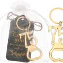 23 Set 75th Birthday Party Favors for Guests Bottle Opener Keychain Bulk Rhinestones 75 Souvenirs Gift Opener for 75 Wedding Anniversary Decor,Cheers to 75 Years (75th opener)