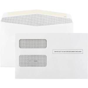 500 1099 MISC Tax Envelopes, Designed for 1099 income Misc, 1099-R, DIV, INT Tax Forms For Quickbooks or Tax Software, Double-Window Security Envelope 5 5/8 x 9, Gummed Seal, Box of 500 Envelopes