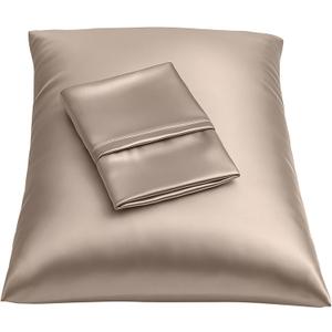 BLISSFORD Satin Pillowcase with Zipper, for Hair and Skin Care, Feels Soft and Cool Like a Silk Pillowcase, Satin Pillow Cases 2 Pack, Slik Pillow Cover, Pewter, Standard Size -Set of 2