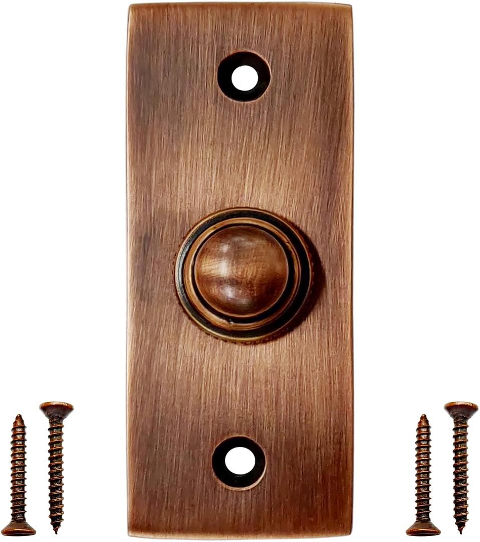 Door Bell Button  Bell Push Button  Doorbell Chime Wired - Doorbell Button Wired  Door Bell Ringer Button  Doorbell Button Replacement  Wired Doorbell Button - Coppe Antique Finish