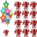 Balloon weights, 12 pieces, aluminum foil, suitable for birthday parties, gatherings, weddings, dinners and other occasions, weight 0.36lb (Rose Gold)