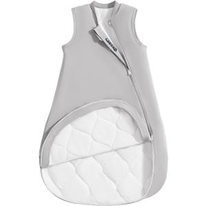 0.5 Tog 1.0 Tog Baby Sleep Sack, Unisex Cotton Toddler Sleeping Sack for Babies, 2-Way Zipper Baby Wearable Blanket (3-6 Months, Light Gray) XS