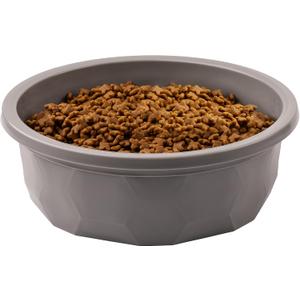 Leash Boss Extra Large Dog Bowl (112 oz) - Plastic Food & Water Feeder for Inside & Outside, Gray, Holds 14 Cups (1 Bowl)