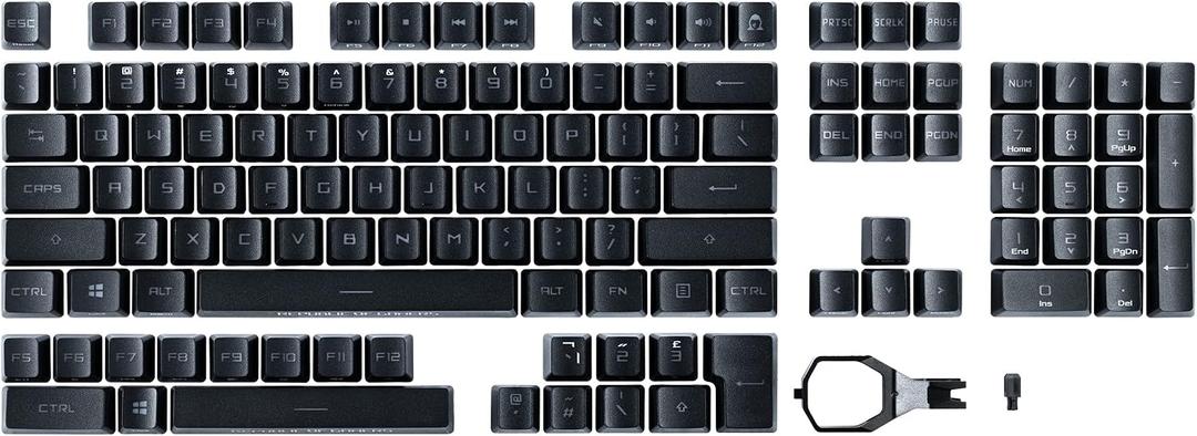 ASUS ROG RX PBT Keycap Set, Premium, Durable PBT Material Keycaps with Shortened Stems and Mid-Height Profiles, Providing Better Click Stability and Longer Lifespan