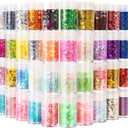 Holographic Glitter for Crafts, Chunky and Fine Mix, Set of 40 Colors, Cosmetic Face Eye Hair Body, Iridescent Nail Art, Resin Glitter for Tumbler Cups Slime Making