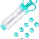 Cupcake Injector / Decorating Icing Set, 9-Piece Set, Stainless Steel Laminating Gun Cookie Gun Squeeze Cookie Maker Cream Laminating Gun Laminating Nozzle Soluble Beans Baking Tools