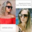 FEISEDY Vintage Square Cat Eye Sunglasses Women Trendy Cateye Sunglasses B2473