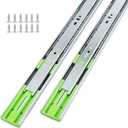 Hitess 10 Pairs of 14 Inch Full Extension Ball Bearing Side Mount Soft Close Drawer Slides (Zinc Plated)