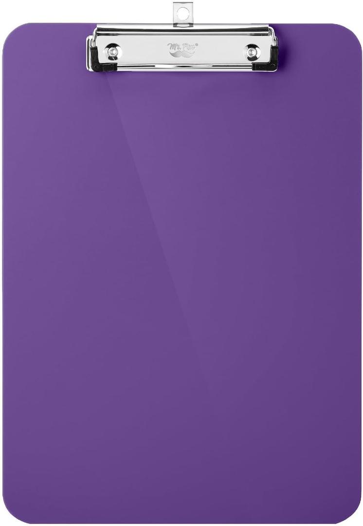 Mr. Pen- Plastic Clipboard, 12.5 x 9, Purple, Clipboard Plastic, Low-Profile Metal Clip with Retractable Hanging Hole