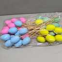 Sanwuta 40 Pcs Easter Egg Picks Pastel Foam Floral Sticks Easter Decorations for Home Vase Filler Floral Arrangement Spring Table Centerpiece Basket Decor DIY Crafts(Lively Colors)