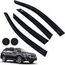 Rain Guards for 2015-2022 Subaru Outback, Tape-on Side Window Deflectors, Window Visors, Car Accessories - 4 Rain Guards & 2 Car Coasters, Black