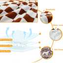 Waterproof Pet Blanket,Dog Bed Covers Small Throw for Puppy Cats Stylish Jacquard Pets Couch Sofa Furniture Protection Washable Reversible Covers (Coffee Check,XS)