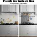 IKTCH Range Backsplash with Shelf 24 x 30 Inch Range Hood Wall Shield, Stainless Steel Backsplash Silver Splash Plate for Range Hood Stainless Backsplash with Built-in Storage Shelf and Hanging Rack