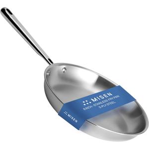 Misen 5-Ply Stainless Steel 8" Frying Pan - Professional Cookware for Induction, Gas and Electric - Dishwasher Safe, Oven Safe to 800F - Durable, Versatile, Even Heating
