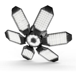 LED Garage Light - 160W LED Garage Ceiling Lights 16000LM Super Bright Garage Lighting with 6 Deformable Panels E26/E27 Screw in Led Shop Lights for Basement Workshop Warehouse Attic