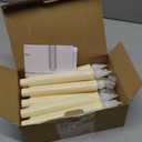 Baquler 24 Pcs 7.5 Inch Ivory Flameless Taper Candles Electric Fake Candle Sticks Battery Operated Flickering LED Candlestick Window Plastic Candle for Wedding Halloween Christmas Decor(No Battery)