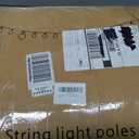 AILBTON 10Ft String Light Poles 8 Pack,Light Poles for Outside Lights,Outdoor with Fence Brackets Hanging Lights,Metal Stand Deck Patio Backyard