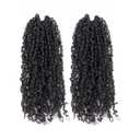GIX Yanky Twist Crochet Hair - 8 Inch 2 Packs (60 Strands) Natural Black Pre-twisted Fluffy Spring Mini Twist Short Bob Passion Twist, Pre-Looped Crochet Braids Braiding Hair (8 Inch, 1B-2P)